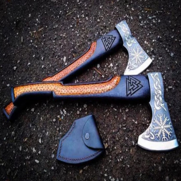 Hand Forged Carbon Steel VIKING AXE with Ash Wood handle -ASG R