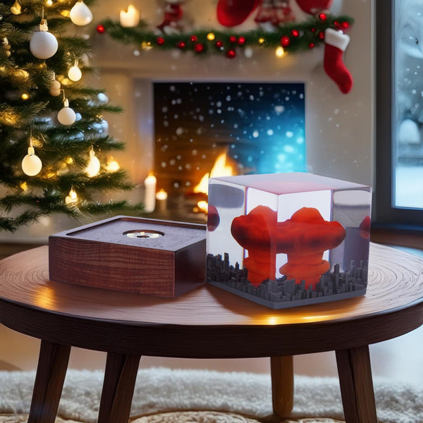 Epic Resin Explosion Lamp – Illuminated Atomic Blast Décor - Dummy