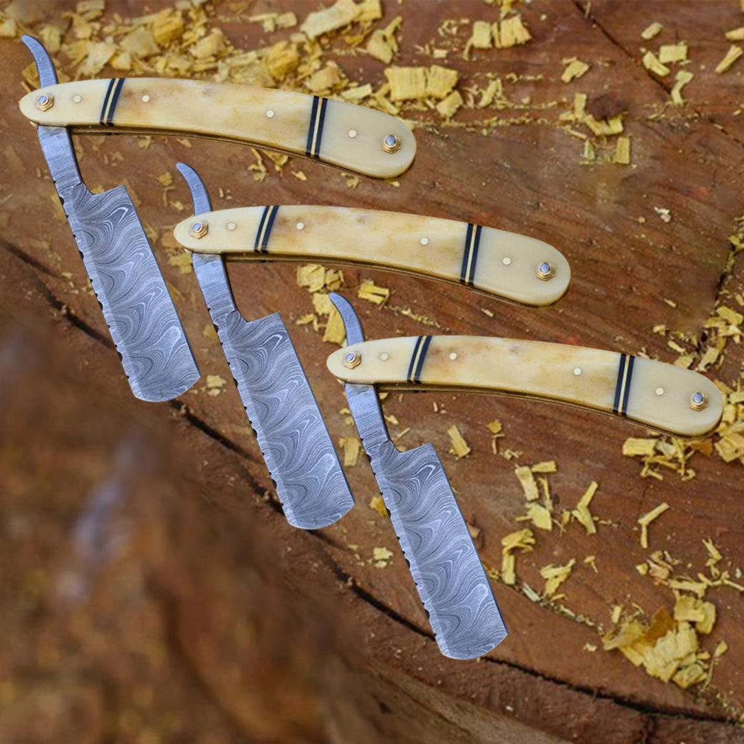 Custom Razor Idea Custom Damascus Steel Straight Razor | Elegant Rosewood Handle, Gift ...