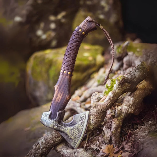Hand Forged Carbon Steel VIKING AXE with Ash Wood handle - VKT-R
