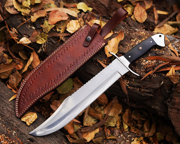 Handmade D2 Steel Bowie Knife With Beautiful Black Micarta Handle