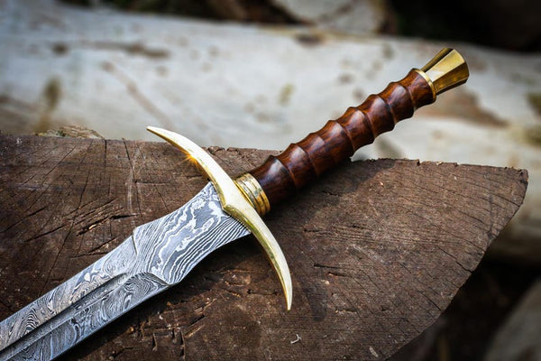 Hand Forged Viking Personalized Damascus steel sword | Custom fantasy sword | Collectible Medieval Historical sword | USA Damascus Swords