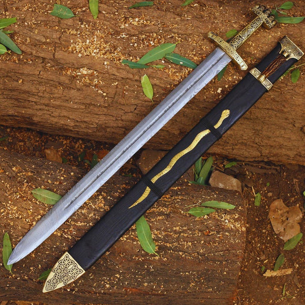 Handmade castle keep Viking sword , Viking sword with scabbard , Medieval Viking Sword, Norse Sword With Cover